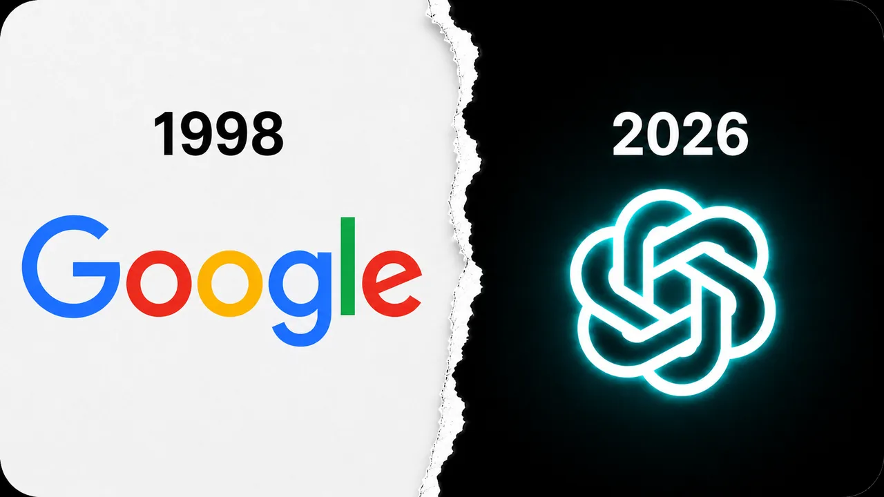 Google in 1998 next to ChatGPT in 2026